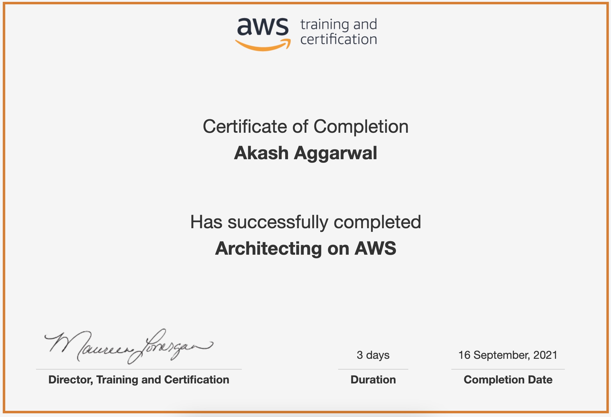 AWS Architecting on AWS (Sep 2021)