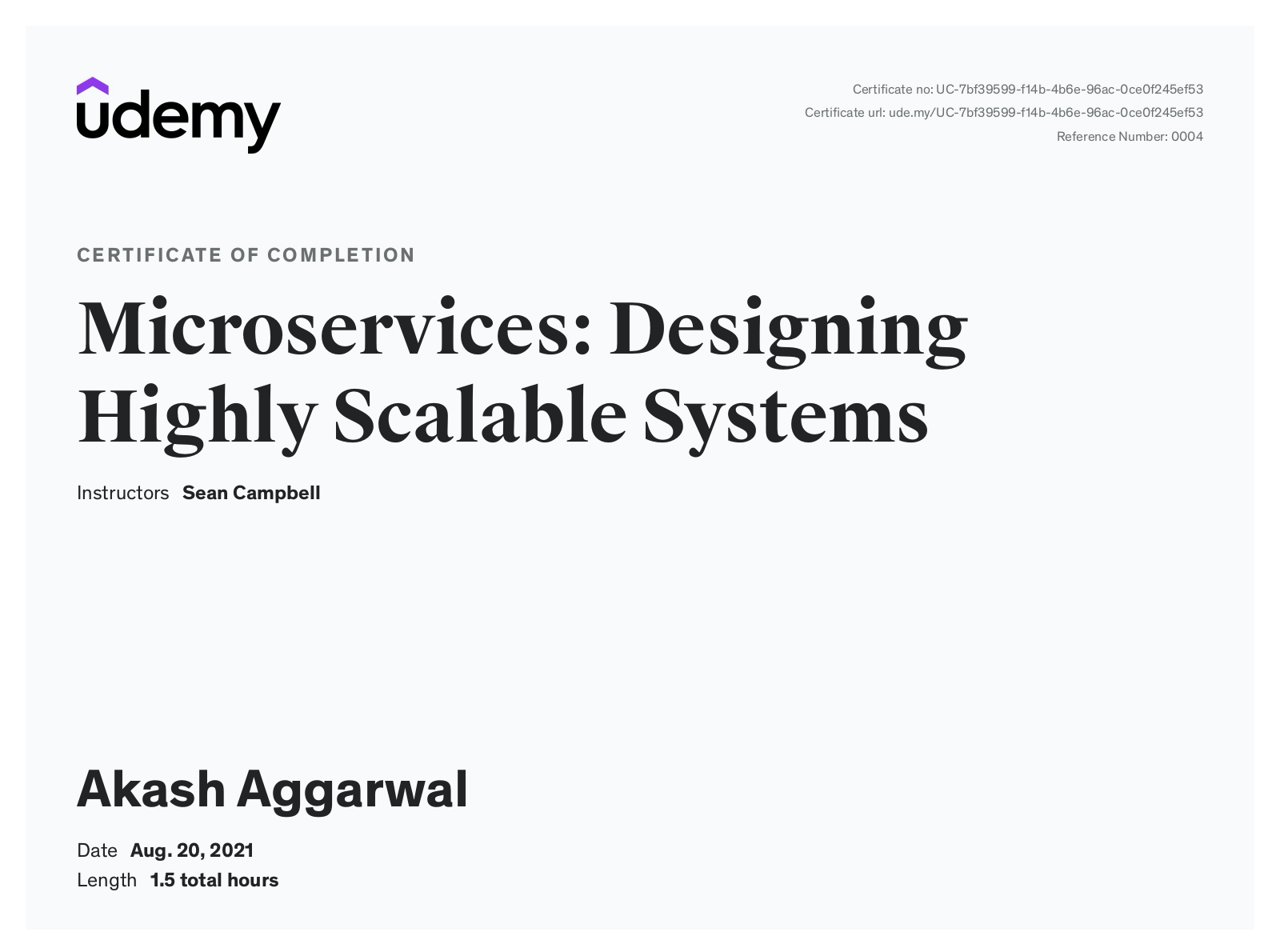 Microservices: Designing Highly Scalable Systems - Udemy (Aug 2021)